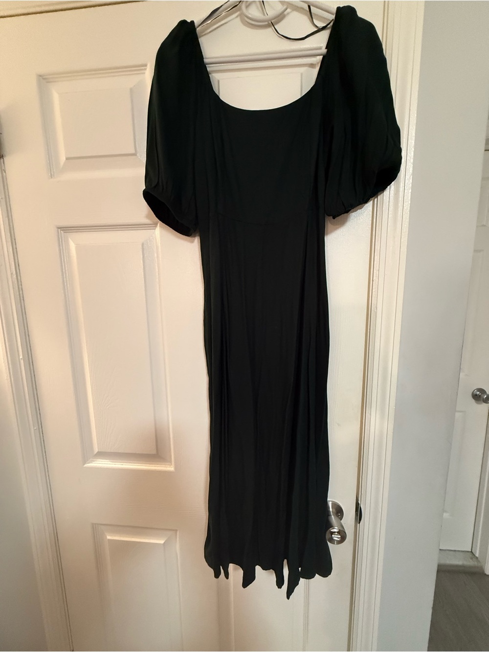 Dark Green Puff Sleeve Midi Dress - Brand: Old Navy